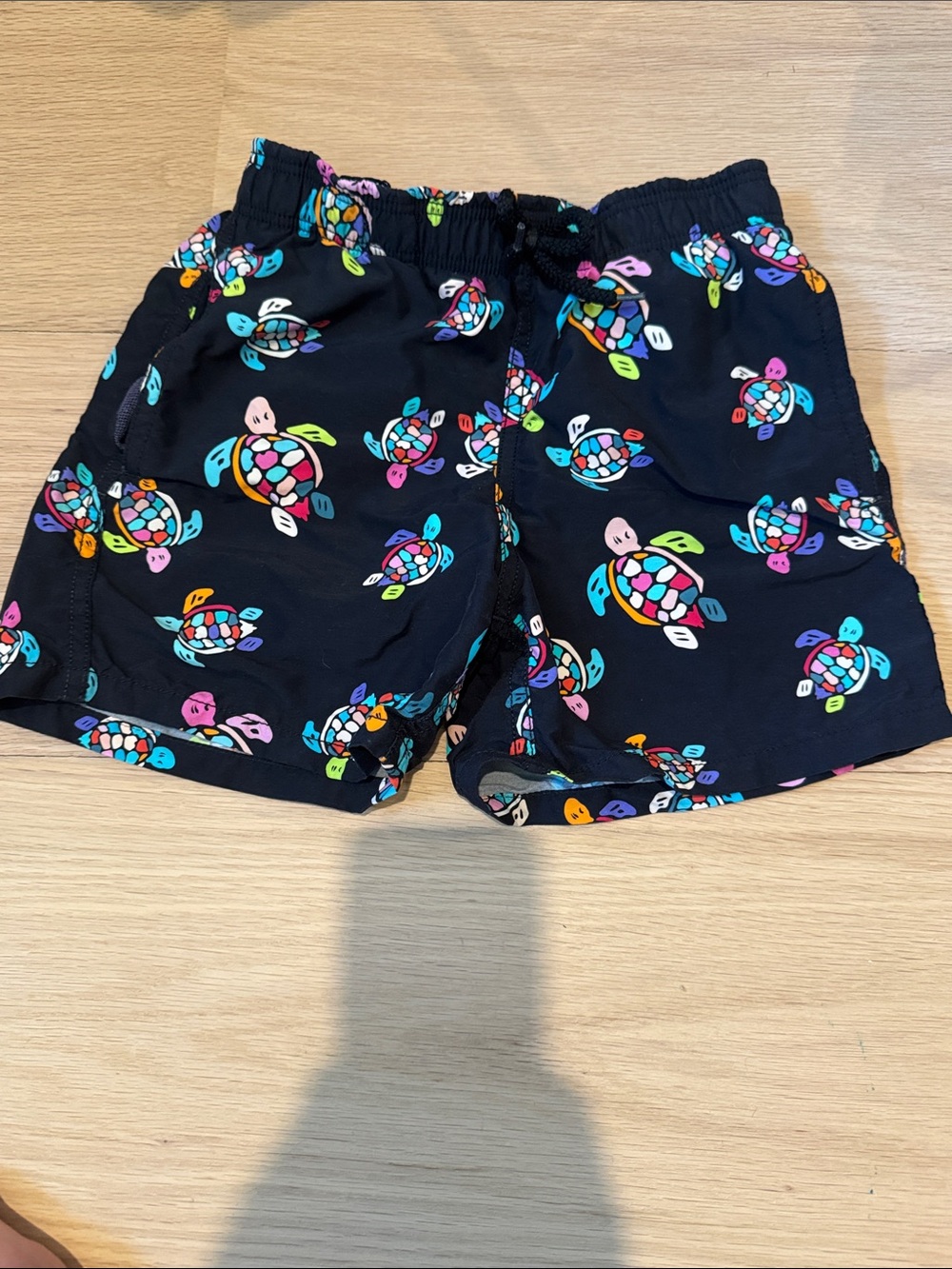 Vilebrequin Boys Size 10/140cm Black Turtle-Print Swim Shorts